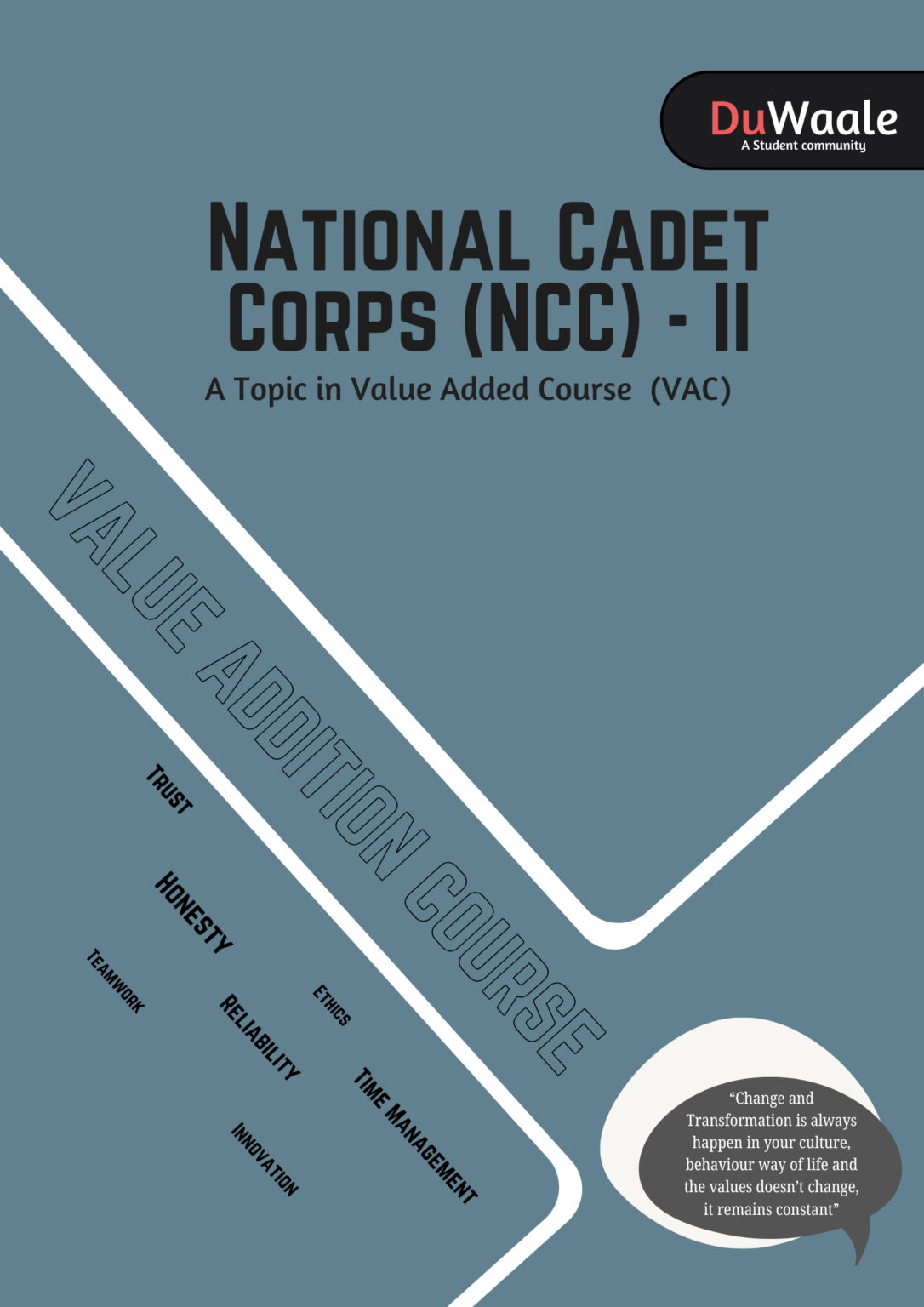 National Cadet Corps (NCC) – II (VAC) | Notes | Delhi University | ₹169 ...
