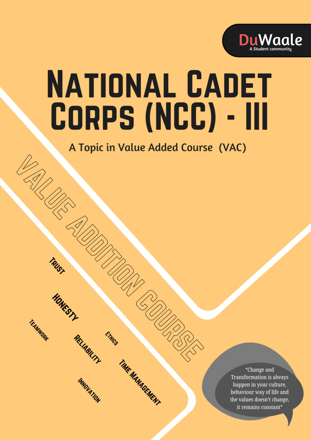Ncc Notes.pdf National Cadet Corps (NCC) – III (VAC) | Notes | Delhi University ...